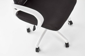 SCAUN DE BIROU SOCKET, ALB/NEGRU, TAPITERIE DIN STOFA/PLASA SI PICIOARE DIN METAL, STIL MODERN - Img 7