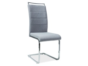SCAUN DINING H441, GRI 97/CROM, TAPITERIE DIN STOFA SI PICIOARE DIN METAL, STIL MODERN - Img 1
