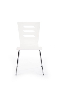 SCAUN DINING K155, ALB/CROM, PLACAT INDOIT SI PICIOARE DIN METAL, STIL MODERN - Img 6