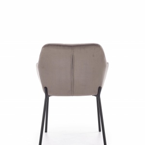 SCAUN DINING K305, GRI/NEGRU, CU TAPITERIE DIN CATIFEA SI PICIOARE DIN METAL, STIL MODERN - Img 3