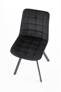 SCAUN DINING K332, NEGRU/NEGRU, CU TAPITERIE DIN CATIFEA SI PICIOARE DIN METAL, STIL MODERN - Img 8