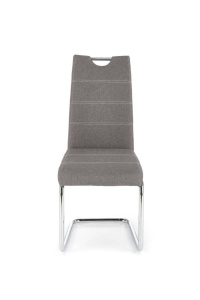 SCAUN DINING K349, GRI/CROM, CU TAPITERIE DIN STOFA SI PICIOARE DIN METAL, STIL MODERN - Img 7