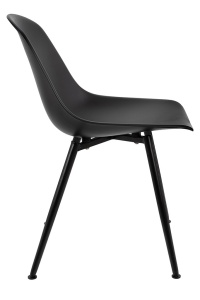 SCAUN DINING RESOL NEGRU, CU SEZUT DIN POLIPROPILENA SI PICIOARE DIN METAL, STIL MODERN - Img 2
