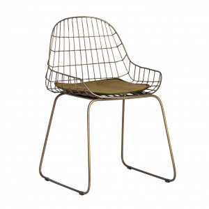 SCAUN GRODOK REF. 26832, CULOAREA SAMPANIEI, STIL VINTAGE, DIN FIER, CATIFEA SI SPUMA, PRODUS DETASABIL, VIC - Img 1