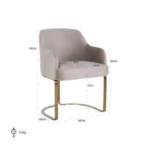 SCAUN HADLEY, KHAKI, METAL, CATIFEA, SPUMA, REZISTENT LA FOC, RICHMOND INTERIORS - Img 4