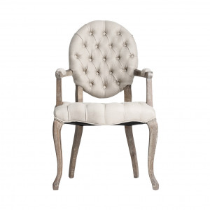 SCAUN JENA REF. 24464, BUTONAT, ECRU, STIL VINTAGE, DIN LEMN MASIV DE FRASIN , IN SI SPUMA, VIC - Img 2