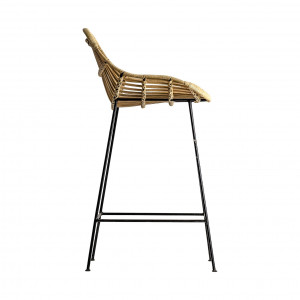 SCAUN LAYNA REF. 24608, NEGRU, CULOARE NATURALA, STIL CLASIC, DIN RATAN SI FIER, VIC - Img 3