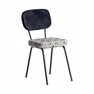 SCAUN LAZE REF. 28336, ALB-NEGRU, STIL VINTAGE, DIN BUMBAC, FIER SI SPUMA, PRODUS DETASABIL, VIC - Img 1