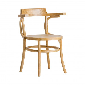 SCAUN MUNSTER REF. 24068, CULOARE NATURALA, STIL CLASIC, DIN LEMN MASIV DE ULM SI PLACAJ, VIC - Img 1