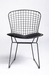 SCAUN NET SOFT, CONFECTIONAT DIN METAL NEGRU, CU PERNA TAPITATA CU PIELE ECOLOGICA, STIL MODERN - Img 2