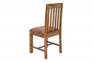 SET 2 SCAUNE, MAKASSAR, DIN LEMN MASIV CU SEZUT MICROFIBRA STIL RUSTIC, ARTIM GROUP - Img 3