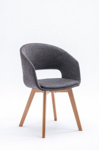 SET 2 SCAUNE NATURAL/GRI NORDIC STAR 38503 - DESIGN SCANDINAV - Img 1