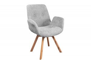 SET 2 SCAUNE ROTATIVE, BALTIC, GRI, METAL SI TESATURA BUCLE, DESIGN MODERN, ARTIM GROUP SELECTION - Img 3