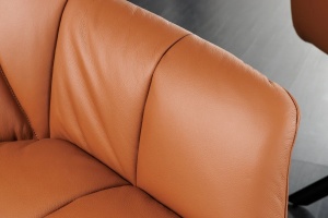 SET 2 SCAUNE ROTATIVE, PAPILLON, 180 GRADE, DIN PIELE SI SUPORT METAL, CONIAC, ARTIM GROUP SELECTION - Img 4