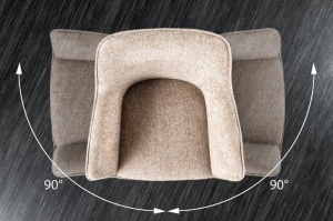 SET 2 SCAUNE ROTATIVE, VERONA, BEJ, METAL SI STOFA, DESIGN MODERN, ARTIM GROUP SELECTION - Img 8
