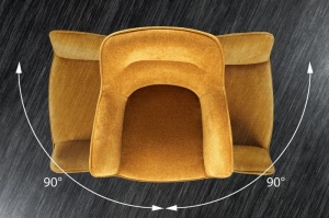 SET 2 SCAUNE ROTATIVE, VERONA, GALBEN MUSTAR, METAL SI CATIFEA, DESIGN MODERN, ARTIM GROUP SELECTION - Img 8