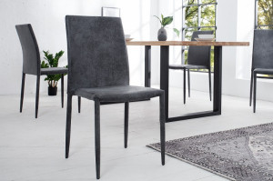 SET 4 SCAUNE GRI INCHIS ANTIC MILANO 37467 - DESIGN MILANO - Img 1