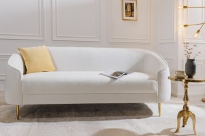 SOFA/DIVAN, 205CM, TEXTIL PLUS, BOUCLE, ALB/AURIU, DESIGN EXCLUSIVIST, ARTIM GROUP SELECTION - Img 3
