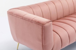 SOFA MODERNA 225CM, TEXTIL FIN( CATIFEA), ROZ/AURIU, DESIGN EXCLUSIVIST, ARTIM GROUP SELECTION - Img 4