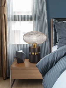 VEIOZA NORMA, 38 CM, NEGRU MAT/ALAMA/TRANSPARENT, DIN METAL SI STICLA, STIL MODERN - Img 1