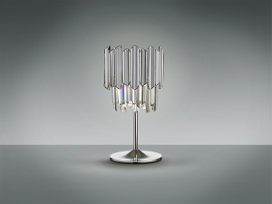 VEIOZA TIARA, 42 CM, CROM/TRANSPARENT, DIN METAL, ABS SI STICLA, STIL MODERN - Img 1
