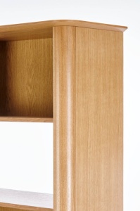 BIBLIOTECA SMART REG-1, STEJAR NATURAL/NEGRU, 196 CM, DIN MDF FURNIRUIT SI METAL, STIL VINTAGE - Img 3