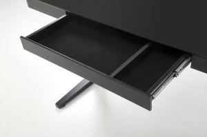 BIROU B52, CU FUNCTIE DE REGLARE A INALTIMII, ECRAN TACTIL SI PORT USB, NEGRU, DIN METAL SI STICLA, STIL MODERN - Img 5