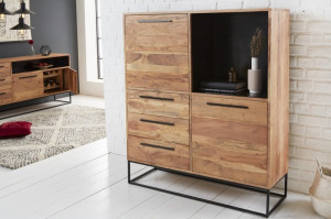 BUFET 120CM, STRAIGHT COD 40294, LEMN MASIV DE SALCAM, DESIGN INDUSTRIAL - Img 1
