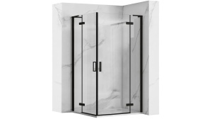 CABINA DE DUS REA HUGO DOUBLE, 90x100CM, NEGRU, DIN STICLA, CALITATE SUPERIOARA - Img 1