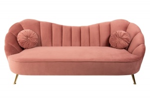 CANAPEA DEOSEBITA 220CM, CATIFEA ROZ INCHIS, DESIGN RETRO, ARTIM GROUP SELECTION - Img 7