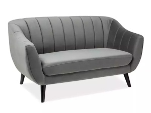 CANAPEA ELITE 2, GRI BLUVEL 14/WENGE, TAPITERIE DIN CATIFEA SI PICIOARE DIN LEMN - Img 2