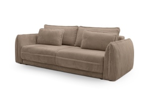 CANAPEA EXTENSIBILA NOA BEJ GRUPA I, CONFECTIONATA DIN METAL, SPUMA POLIURETANICA SI TEXTIL, STIL MODERN - Img 2