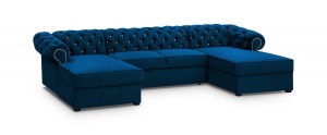 COLTAR EXTENSIBIL 348CM VALENTINO U ALBASTRU, DIN STOFA DE CALITATE SUPERIOARA - Img 1