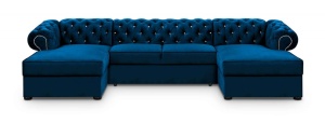 COLTAR EXTENSIBIL 348CM VALENTINO U ALBASTRU, DIN STOFA DE CALITATE SUPERIOARA - Img 4