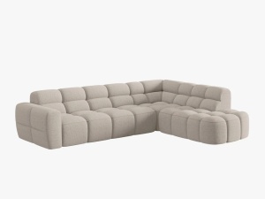 COLTAR LISA, DREAPTA, 5 LOCURI, 293 CM, BEJ 05, TAPITERIE DIN STOFA, DESIGN DEOSEBIT - Img 2