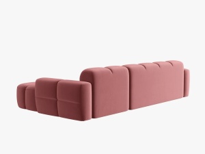 COLTAR LISA, DREAPTA, 5 LOCURI, 310 CM, ROZ, TAPITERIE DIN CATIFEA, DESIGN DEOSEBIT - Img 4