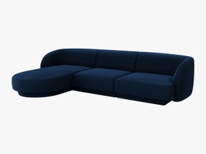 COLTAR MILEY STANGA, 4 LOCURI, 255 CM, ALBASTRU 86, TAPITERIE DIN CATIFEA, DESIGN DEOSEBIT - Img 2