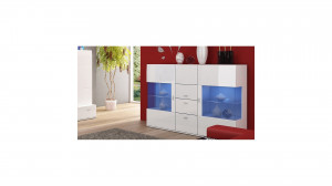 COMODA ALBA CU LED SI TELECOMANDA JENA - DESIGN MODERN - Img 2