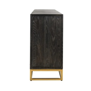 COMODA OAKURA CU 4 USI, NEGRU RUSTIC, 7446, CONFECTIONATA DIN FURNIR DE STEJAR SI OTEL INOXIDABIL, RICHMOND INTERIORS - Img 3