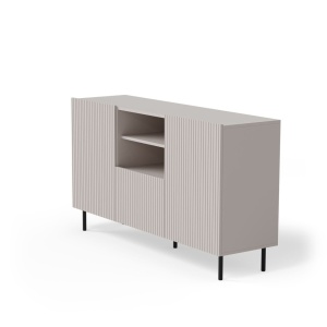 COMODA PAXOS KM-1, 150X40 CM, CASMIR/NEGRU, DIN MDF FURNIRUIT, PAL LAMINAT SI METAL, STIL MODERN - Img 5