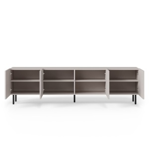 COMODA TV PAXOS RTV-2, 200X40 CM, CASMIR/NEGRU, DIN MDF FURNIRUIT, PAL LAMINAT SI METAL, STIL MODERN - Img 6
