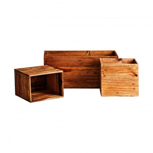 CUTII DE DEPOZITARE SET 3 DELLACH REF. 25368, CULOARE NATURALA, STIL INDUSTRIAL, DIN LEMN DE MAHON, VIC - Img 1
