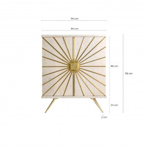 DULAP PREM REF. 25355, DIN METAL, MDF SI LEMN MASIV DE MANGO, ALB/AURIU, STIL CLASIC, VIC - Img 7