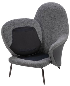 FOTOLIU LOBBY TEDDY, GRI/NEGRU, TAPITERIE DIN TEXTIL PLUSAT SI PIELE ECOLOGICA, STIL MODERN - Img 8
