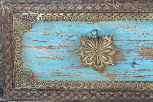 LADA PENTRU DEPOZITARE/CUFAR BARROCO, MULTICOLOR, LEMN DE MANGO, STIL VINTAGE G&C - Img 3