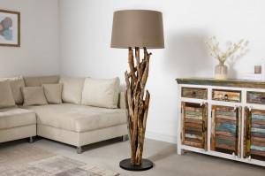 LAMPADAR 150CM, WILD NATURE, DIN LEMN TEAK SI BAZA METAL , COD, 42004, REALIZAT MANUAL - Img 3