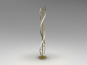 LAMPADAR DIDO, 155 CM, AURIU/OPAL, DIN METAL SI SILICON, STIL MODERN - Img 2