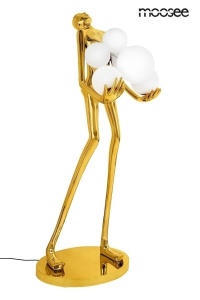 LAMPADAR HUMAN GOLD PREMIUM, CONFECTIONAT DIN STICLA SI FIBRA DE STICLA, AURIU/ALB, STIL MODERN - Img 1