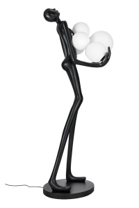 LAMPADAR HUMAN, NEGRU/ALB, DIN FIBRA DE STICLA SI STICLA, STIL MODERN - Img 2