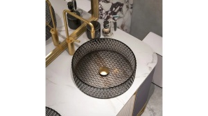 LAVOAR REA CRISTAL, GRI, 40 CM, DIN STICLA, CALITATE SUPERIOARA - Img 5